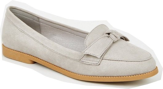 new look wide fit grey suede bow loafers