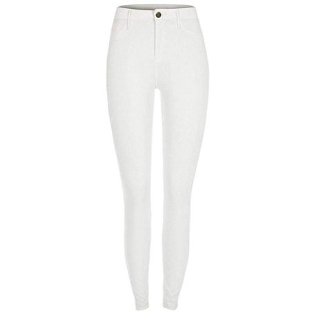 New Ladies Skinny High Waisted Ankle Stretchy Tube Jeans Jeggings Black White UK Size 6-16: Amazon.co.uk: Clothing