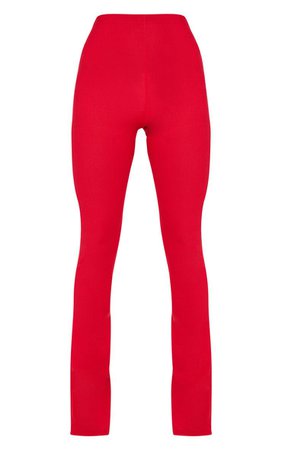 Red Straight Leg Trouser | Trousers | PrettyLittleThing USA