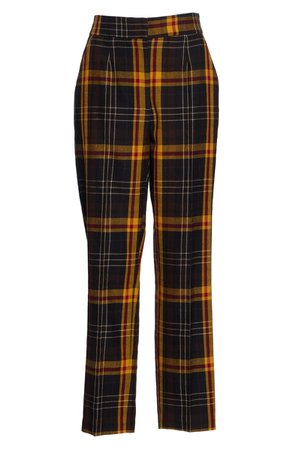 Etro Straight Leg Tartan Wool Crop Pants | Nordstrom
