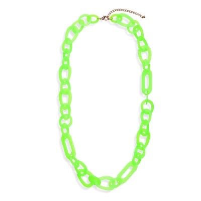 neon green link necklace