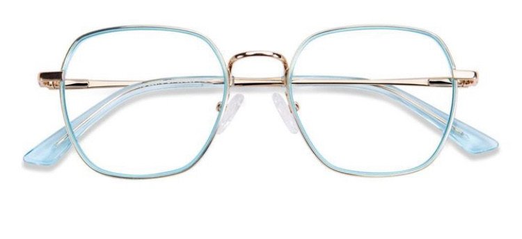 light blue glasses
