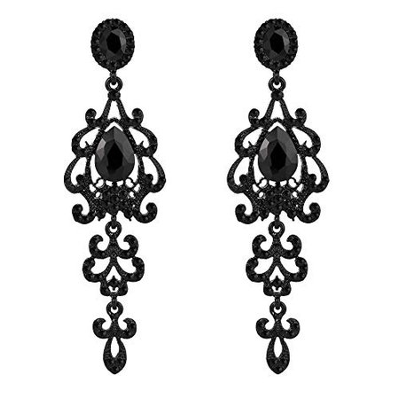 victorian black earrings