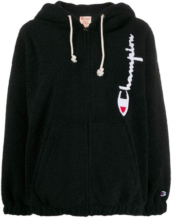 textured zip-up hoodie