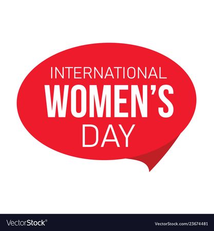 International womens day label Royalty Free Vector Image