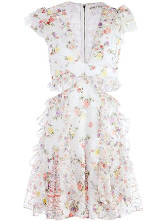 Alice+Olivia Mitzi cut-out floral-print Dress - Farfetch