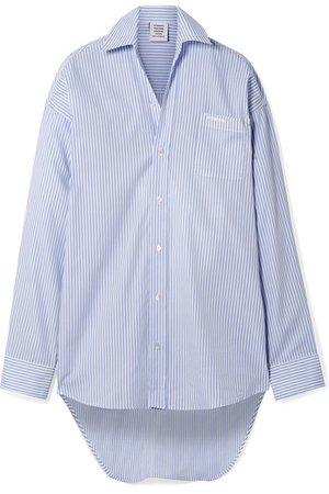 Vetements | Oversized embroidered striped cotton-poplin shirt | NET-A-PORTER.COM