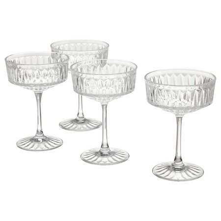 SÄLLSKAPLIG Champagne coupe, clear glass/patterned, 7 oz (21 cl) - IKEA