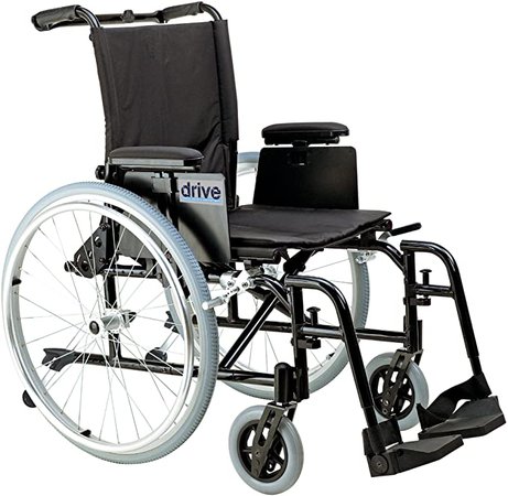 Amazon.com: Drive Medical Cougar Ultra Lightweight Rehab Wheelchair with Various Arms Styles and Front Rigging Options, Black, 16 Inch: Health & Personal Care