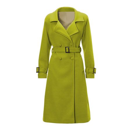 Lime Double Breasted Slim Coat | BLUZAT | Wolf & Badger