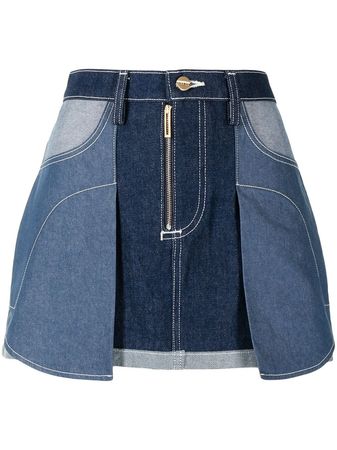 Dion Lee Inverse Panelled Denim Mini Skirt - Farfetch