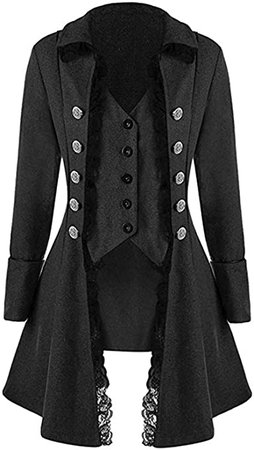 Amazon.com: Women's Gothic Steampunk Corset Halloween Costume Coat Victorian Tailcoat Jacket : Clothing, Shoes & Jewelry