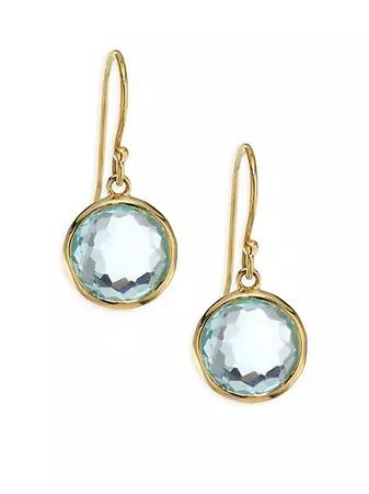 Shop Ippolita Lollipop® 18K Yellow Gold & Blue Topaz Small Drop Earrings | Saks Fifth Avenue