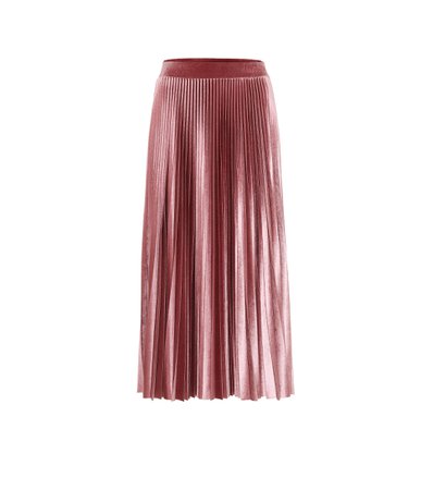 Valentino - Pleated velvet midi skirt | Mytheresa