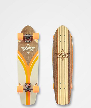 Dusters Flash Back Off White and Orange 31" Cruiser Complete Skateboard | Zumiez