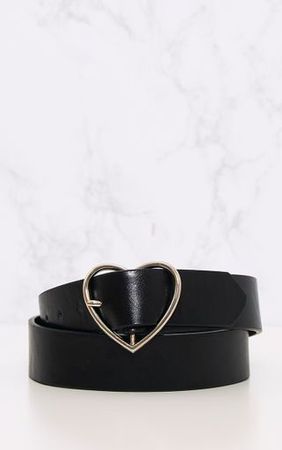Black Heart Buckle Waist Belt. Accessories | PrettyLittleThing