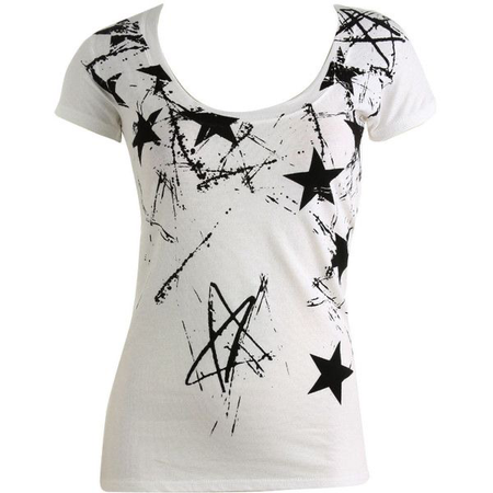 black and white star low cut shirt
