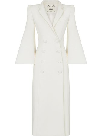 Shop white Fendi tailored double-breasted coat with Express Delivery - Farfetch