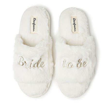 Women's Dearfoams Bridal Faux Fur Slide Slippers
