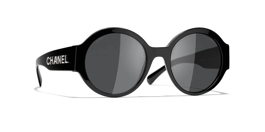Chanel Round Sunglasses CH5410 Grey-Black & Black Sunglasses | Sunglass Hut United Kingdom