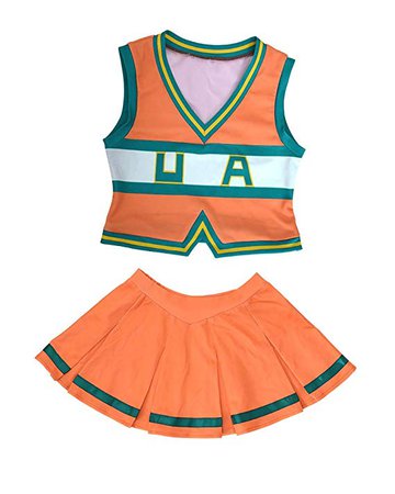 Amazon.com: miccostumes Women's BNHA Cheer Uniform UA Cheerleader Cosplay Outfit Asui Tsuyu Costume: Gateway