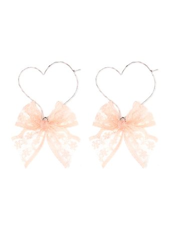 Metal Heart Race Ribbon Earrings (Accessories / Pierce) | Mail Order of BUBBLES (Bubbles) | Fashion Walker