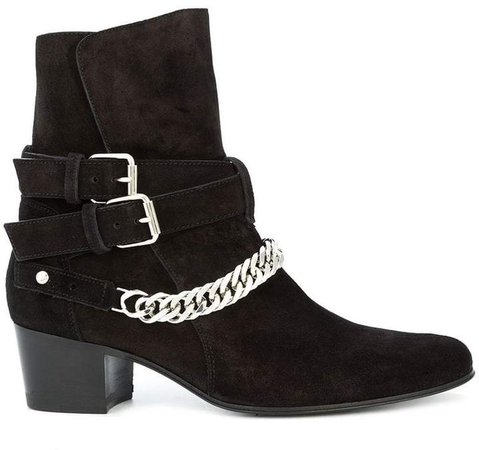 chain embellished ankle boots