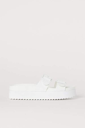Platform Sandals - White
