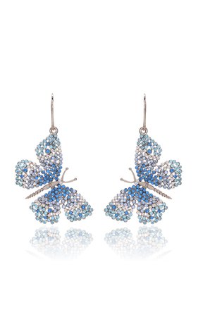 Butterfly Pendant Brass Earrings By Oscar De La Renta | Moda Operandi