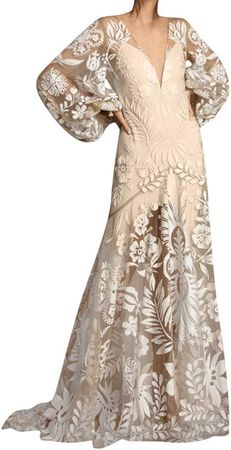 BAGELISE Evening Dress Sleeve Holiday Sundress Gown Pantern Backless Boho Women V-Neck Women's Dress Cocktail Dresses Elegant at Amazon Women’s Clothing store