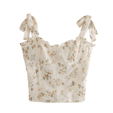 crème, off-white, vintage, floral corset top