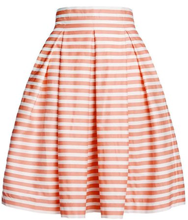 Rumour London Coral Striped Midi Skirt