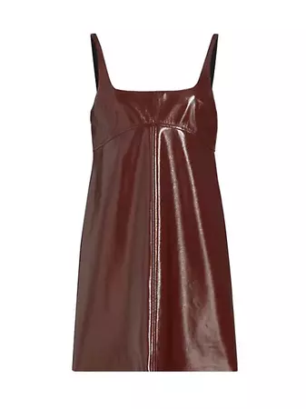Shop Amanda Uprichard Krisa Faux Patent Leather Minidress | Saks Fifth Avenue