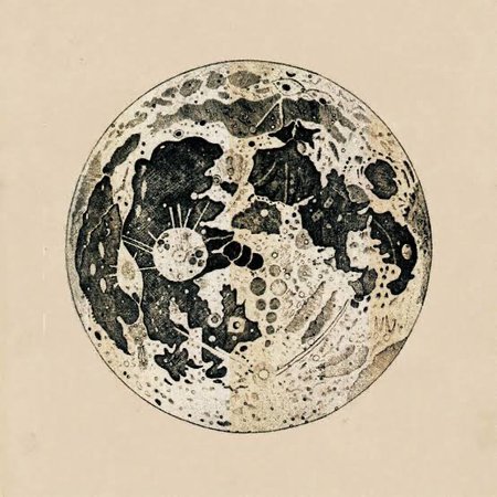 antique moon etching