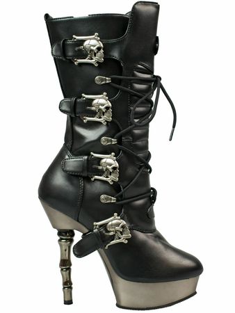 DemoniaCult Women's Boots Muerto 1026 Gothic High Heel Boot Metal Heel 5002 | eBay