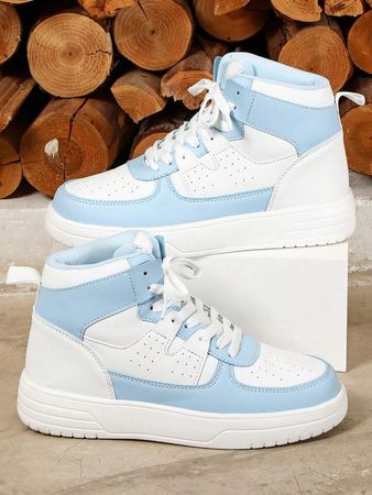 Casual Fashionable Wear-Resistant Comfortable High-Top Breathable Thick Sole Unisex Sneakers | SHEIN