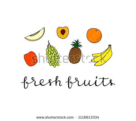 stock-vector-composition-with-hand-drawn-colored-fruits-and-lettering-on-white-background-1116613334.jpg (450×401)