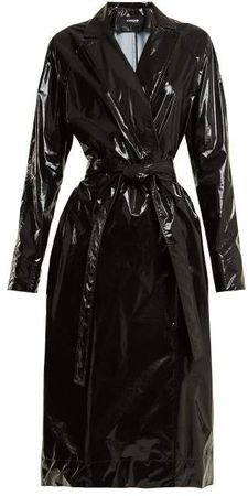 Kwaidan Editions Tie Waist Vinyl Trench Coat - Womens - Black