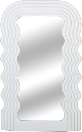 Amazon.com: Simmer Stone Wave Pattern Irregular Makeup Mirror Tabletop Vanity Mirror Cosmetic Desktop Mirror Hanging Wall Mirrors Desk Countertop Dressing for Home Bedroom Decorative White : Home & Kitchen