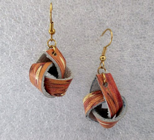 Earrings for women leather earrings peach color earrings | Etsy