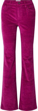 The Jarvis Stretch Cotton-blend Corduroy Flared Pants - Fuchsia