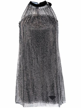 Prada rhinestone-embellished Mini Dress - Farfetch