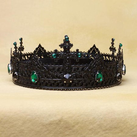 EMAURRI Black Cross Crown, Gothic Crown,Black Men's Crown - olenagrin