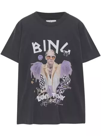 ANINE BING Elton John Graphic Print T-shirt - Farfetch