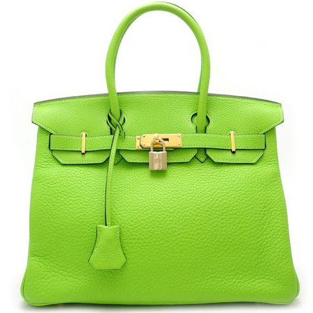 Hermès 30cm Birkin Bag Apple Green Clemence Leather Gold Hardware