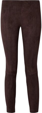 Cosso Stretch-suede Skinny Pants - Dark brown