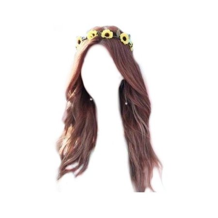 brown hair png flower crown