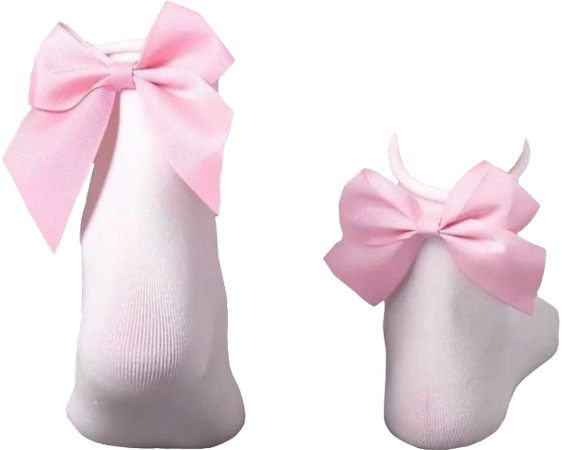 white socks with pink bows