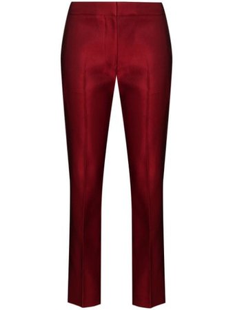 Red Alexander McQueen mid-rise cropped trousers 584873QBAAW - Farfetch