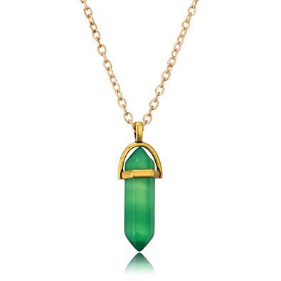 Green Jade Crystal Pendant Necklace